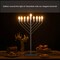 Large Modern Antique Nine Branch Electric Chabad Style Hanukkah Menorah with Flame Shaped LED Bulbs